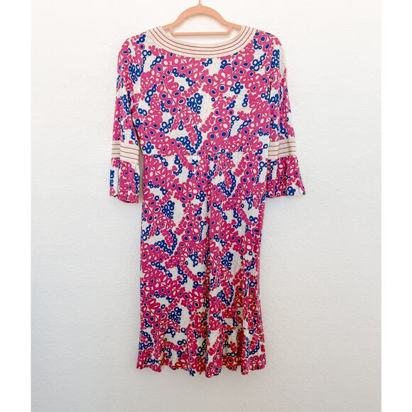 Lilly Pulitzer Twyla Bell Sleeve Knee Length Dress Pink Blue Womens Size XS - Picture 6 of 6